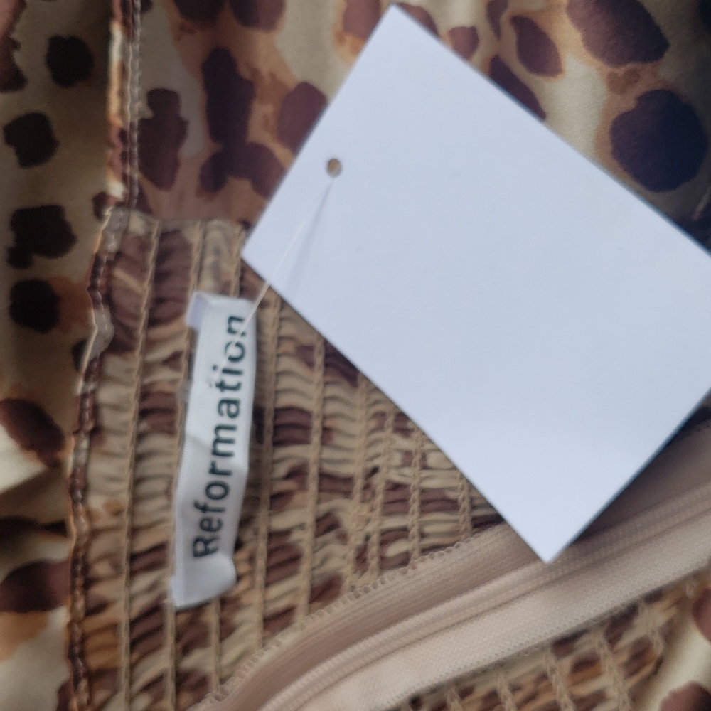 REFORMATION Leopard Cat Print Maryanne Dress 4 NEW - Picture 9 of 16